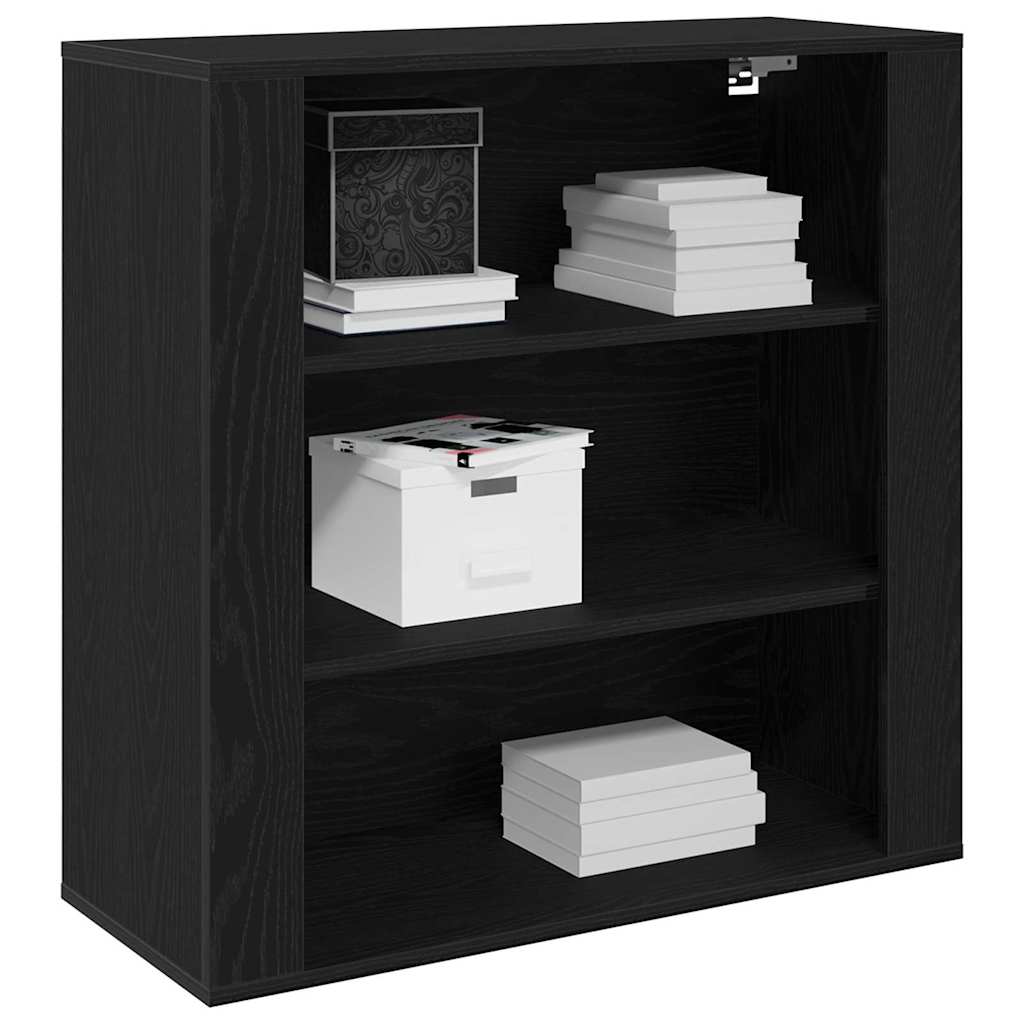 Wall Cabinet Black Oak 80 x 33 x 80 cm Engineered Wood