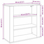 Wall Cabinet Black Oak 80 x 33 x 80 cm Engineered Wood