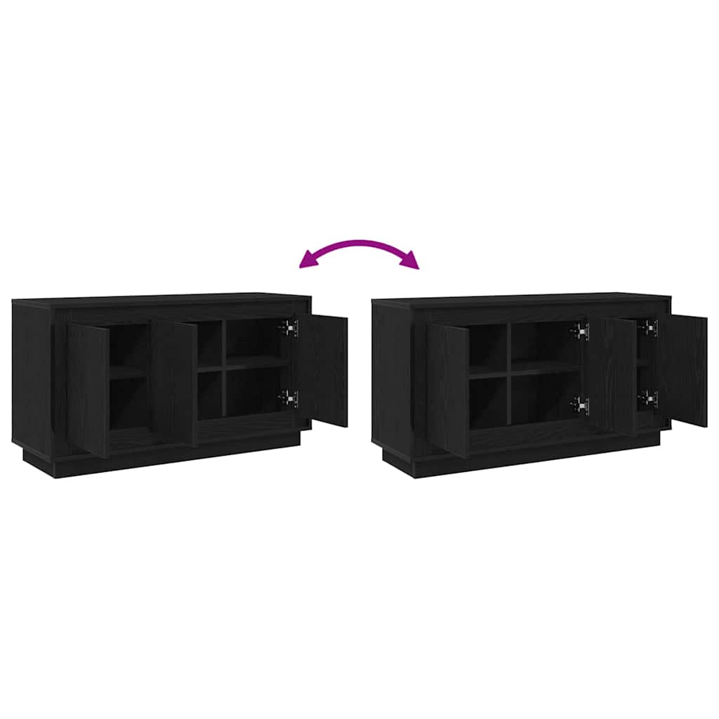 Sideboard Black Oak 102 x 35 x 55 cm Engineered Wood