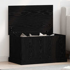 Storage Box Black oak 70 x 40 x 28 cm Engineered Wood