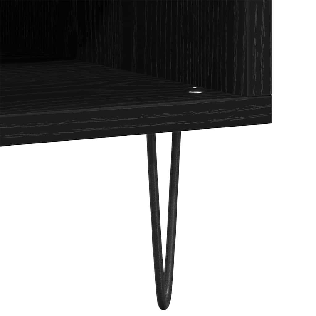 Record Cabinet Black Oak 85 x 38 x 48 cm Engineered Wood