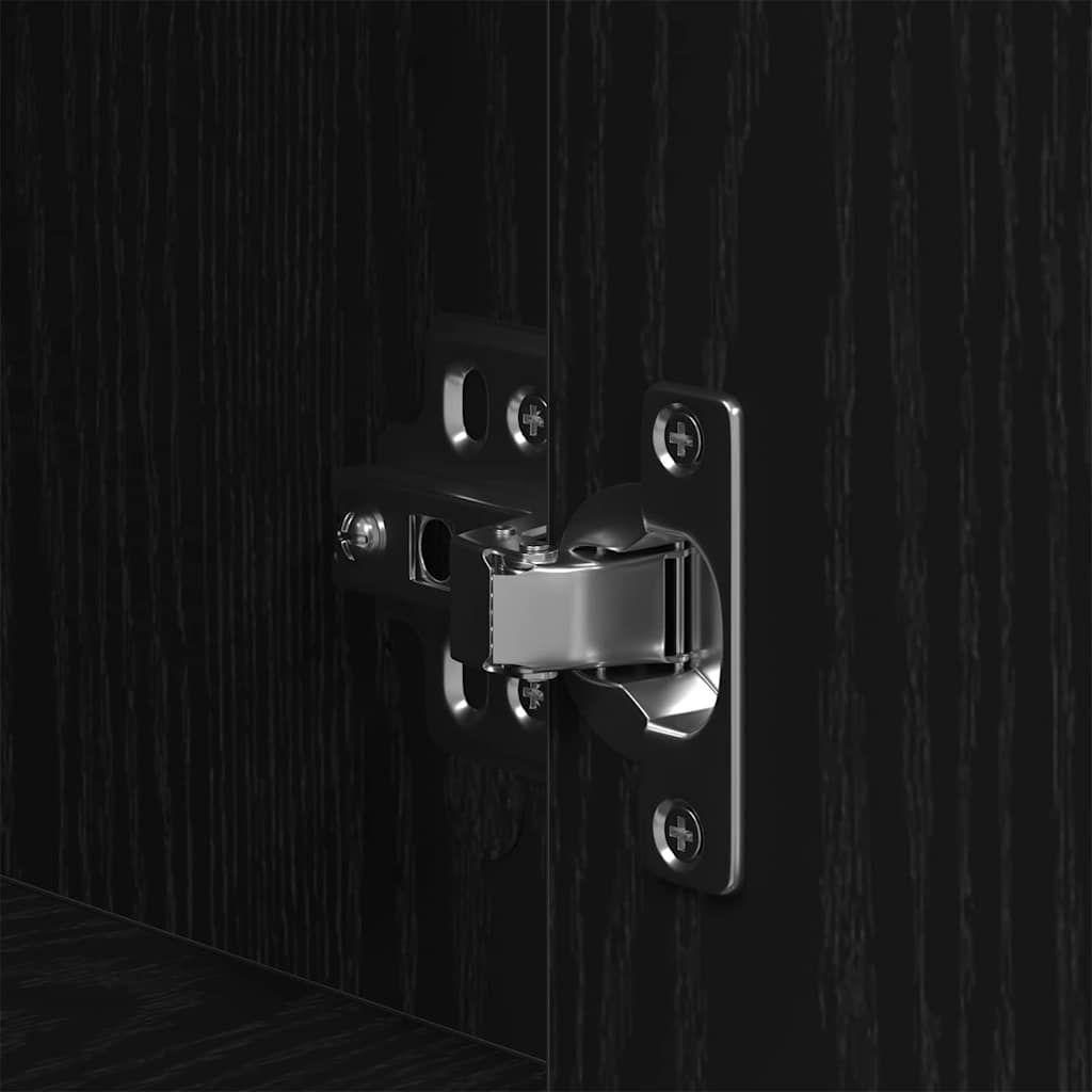 Bedside Cabinet Black Oak 41 x 31 x 80 cm Engineered Wood