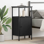 Bedside Cabinet Black Oak 41 x 31 x 80 cm Engineered Wood