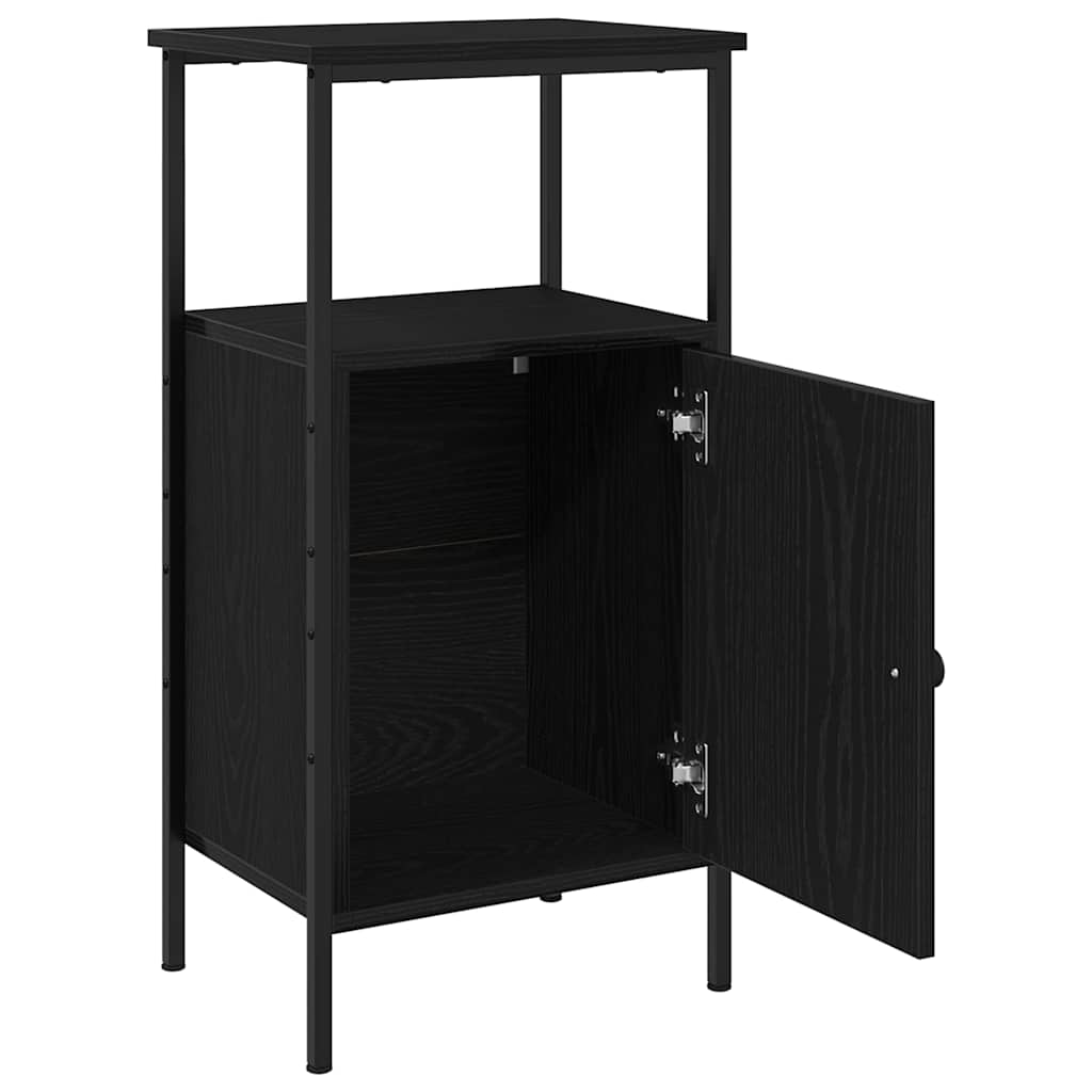 Bedside Cabinet Black Oak 41 x 31 x 80 cm Engineered Wood