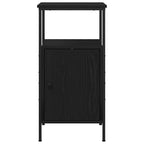 Bedside Cabinet Black Oak 41 x 31 x 80 cm Engineered Wood