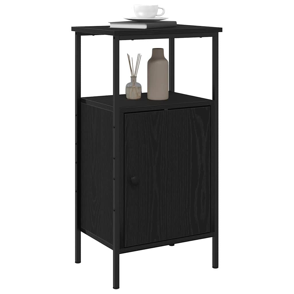 Bedside Cabinet Black Oak 41 x 31 x 80 cm Engineered Wood