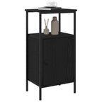 Bedside Cabinet Black Oak 41 x 31 x 80 cm Engineered Wood