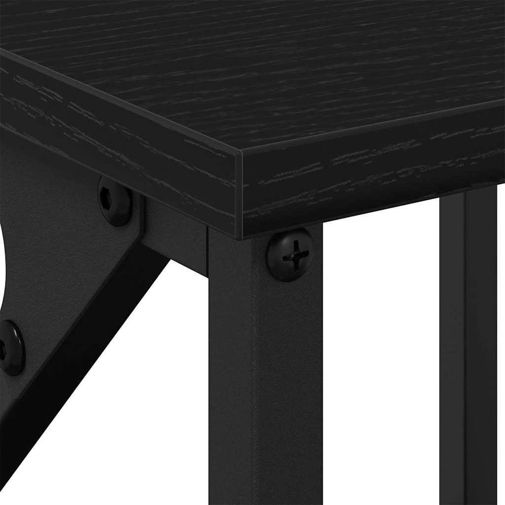 Bedside Cabinet Black Oak 34 x 35.5 x 70 cm Engineered Wood