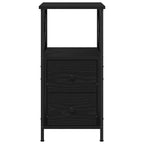 Bedside Cabinet Black Oak 34 x 35.5 x 70 cm Engineered Wood