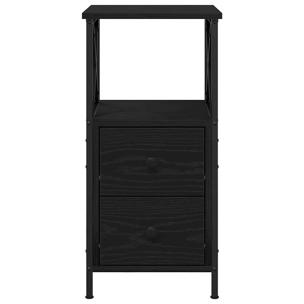 Bedside Cabinet Black Oak 34 x 35.5 x 70 cm Engineered Wood
