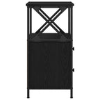 Bedside Cabinet Black Oak 34 x 35.5 x 70 cm Engineered Wood