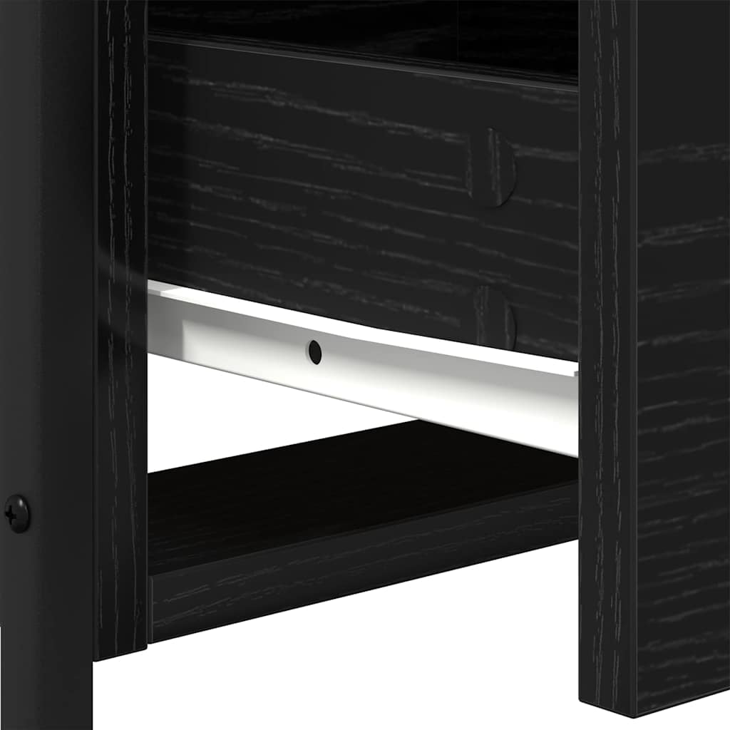 Bedside Cabinet Black Oak 34 x 35.5 x 50 cm Engineered Wood
