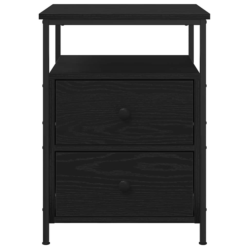 Bedside Cabinet Black Oak 34 x 35.5 x 50 cm Engineered Wood