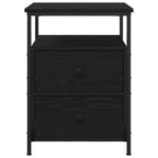 Bedside Cabinet Black Oak 34 x 35.5 x 50 cm Engineered Wood