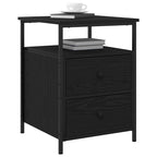 Bedside Cabinet Black Oak 34 x 35.5 x 50 cm Engineered Wood