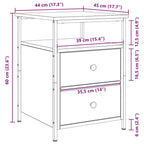 Bedside Cabinet with Drawer 2 pcs Black Oak 34 x 35.5 x 50 cm