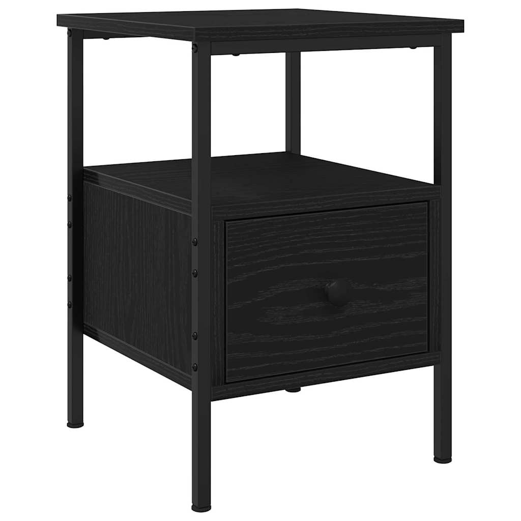 Bedside Cabinet Black Oak 34 x 36 x 50 cm Engineered Wood