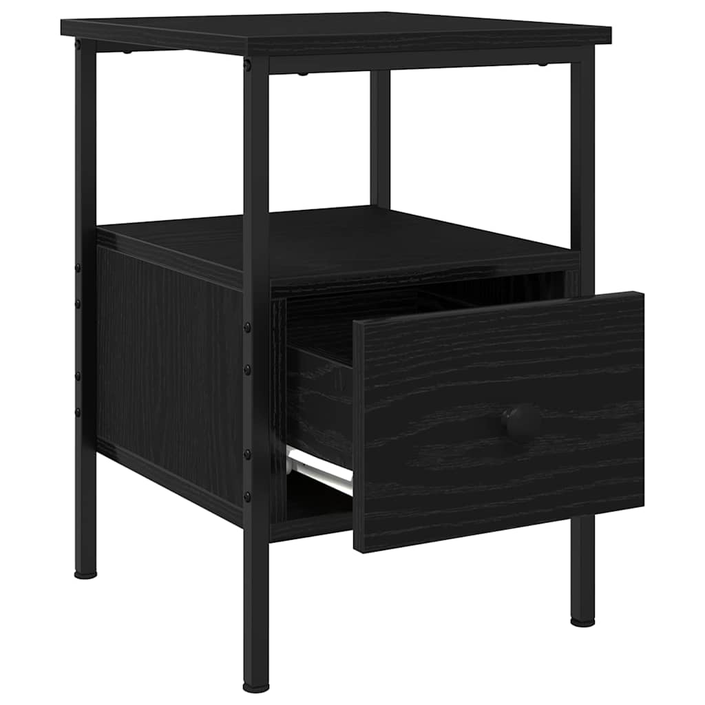 Bedside Cabinet Black Oak 34 x 36 x 50 cm Engineered Wood