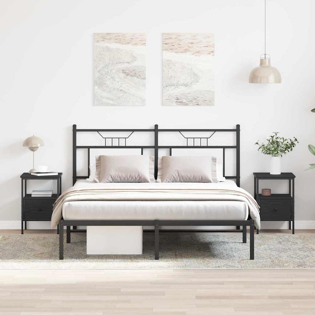 Bedside Cabinet 2 pcs Black Oak 34 x 36 x 50 cm Engineered Wood