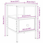 Bedside Cabinet 2 pcs Black Oak 34 x 36 x 50 cm Engineered Wood