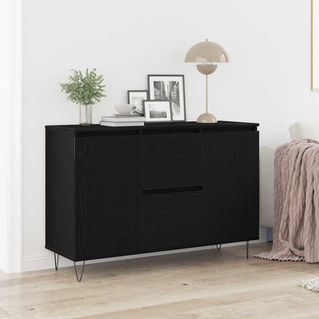 Sideboard Black Oak 101.5 x 35 x 70 cm Engineered Wood