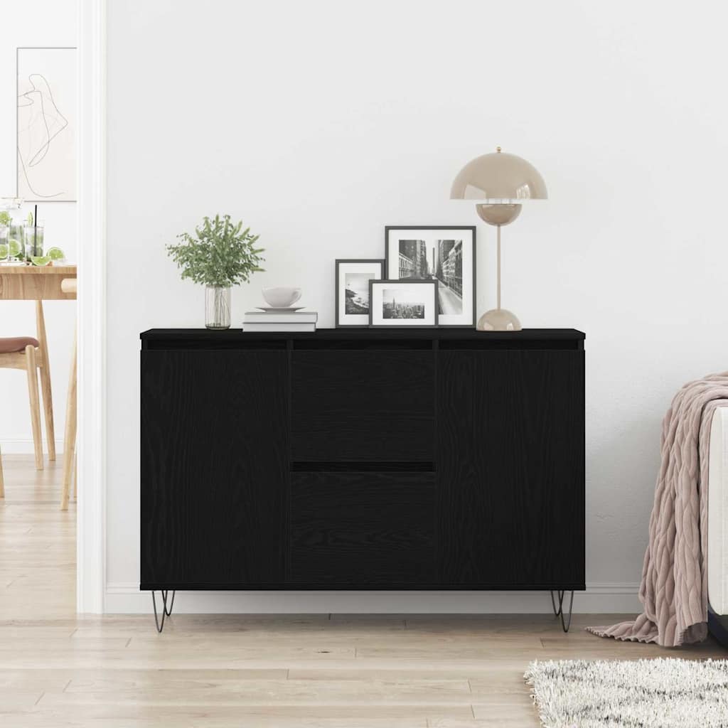 Sideboard Black Oak 101.5 x 35 x 70 cm Engineered Wood