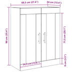 Wall-mounted Cabinet Wall-mounted Black Oak 69.5 x 34 x 90 cm