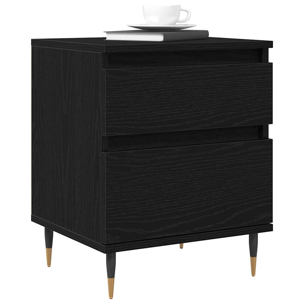 Bedside Cabinet Black Oak 40 x 35 x 50 cm Engineered Wood