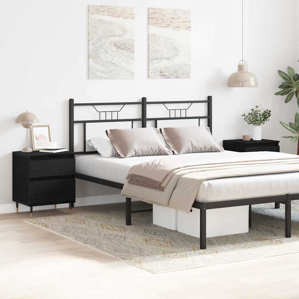 Bedside Cabinet 2 pcs Black Oak 40 x 35 x 50 cm Engineered Wood