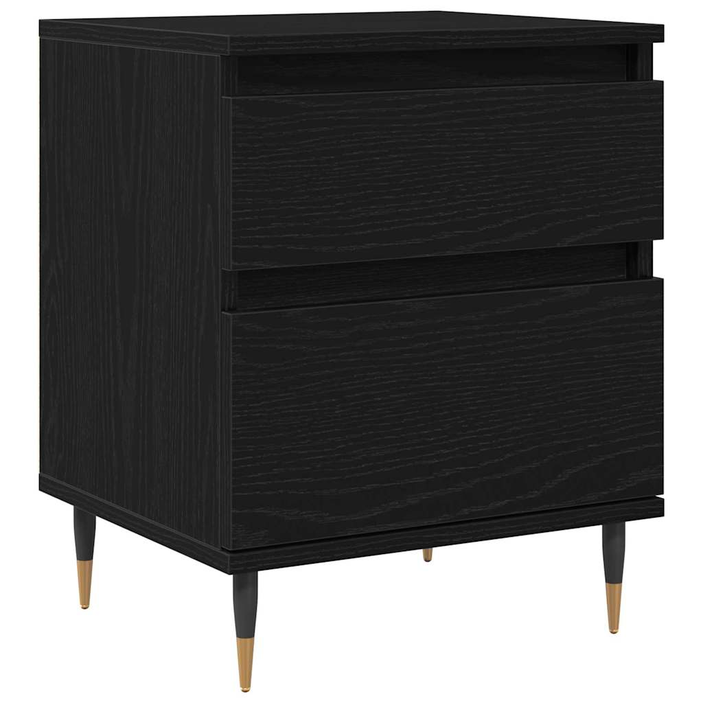 Bedside Cabinet 2 pcs Black Oak 40 x 35 x 50 cm Engineered Wood