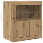 LED Sideboard Brown 60.5 x 37 x 67 cm Engineered Wood