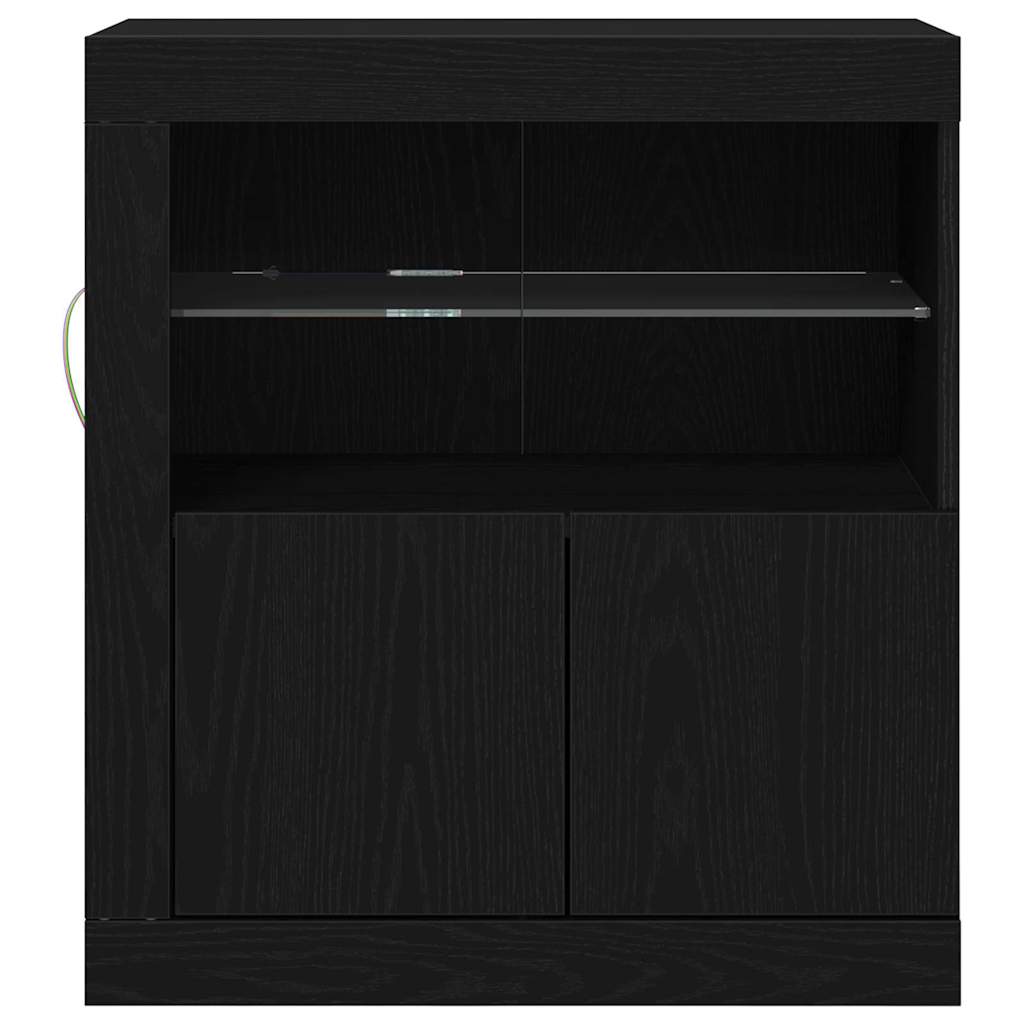 LED Sideboard Black 60.5 x 37 x 67 cm Engineered Wood
