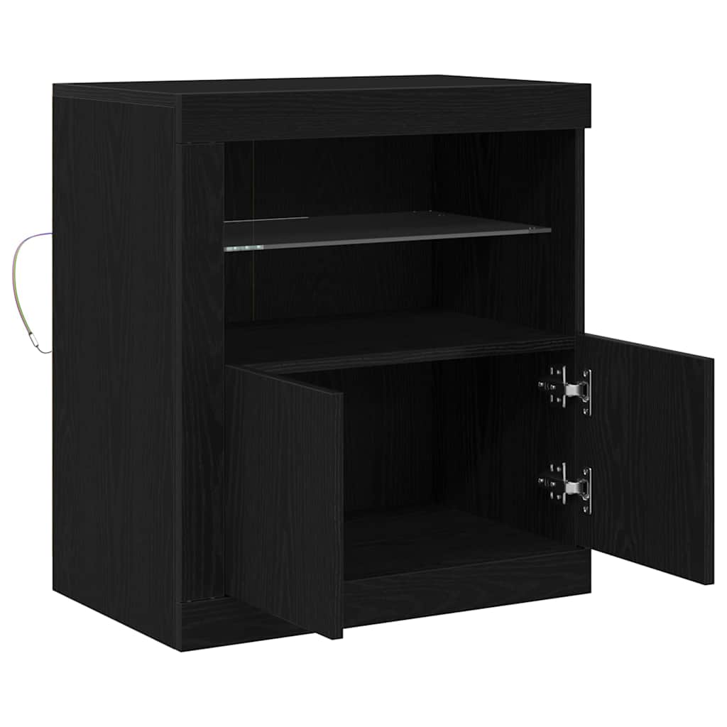LED Sideboard Black 60.5 x 37 x 67 cm Engineered Wood
