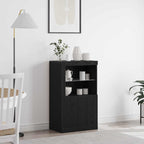 LED Sideboard Black Oak 60.5 x 37 x 100 cm Engineered Wood