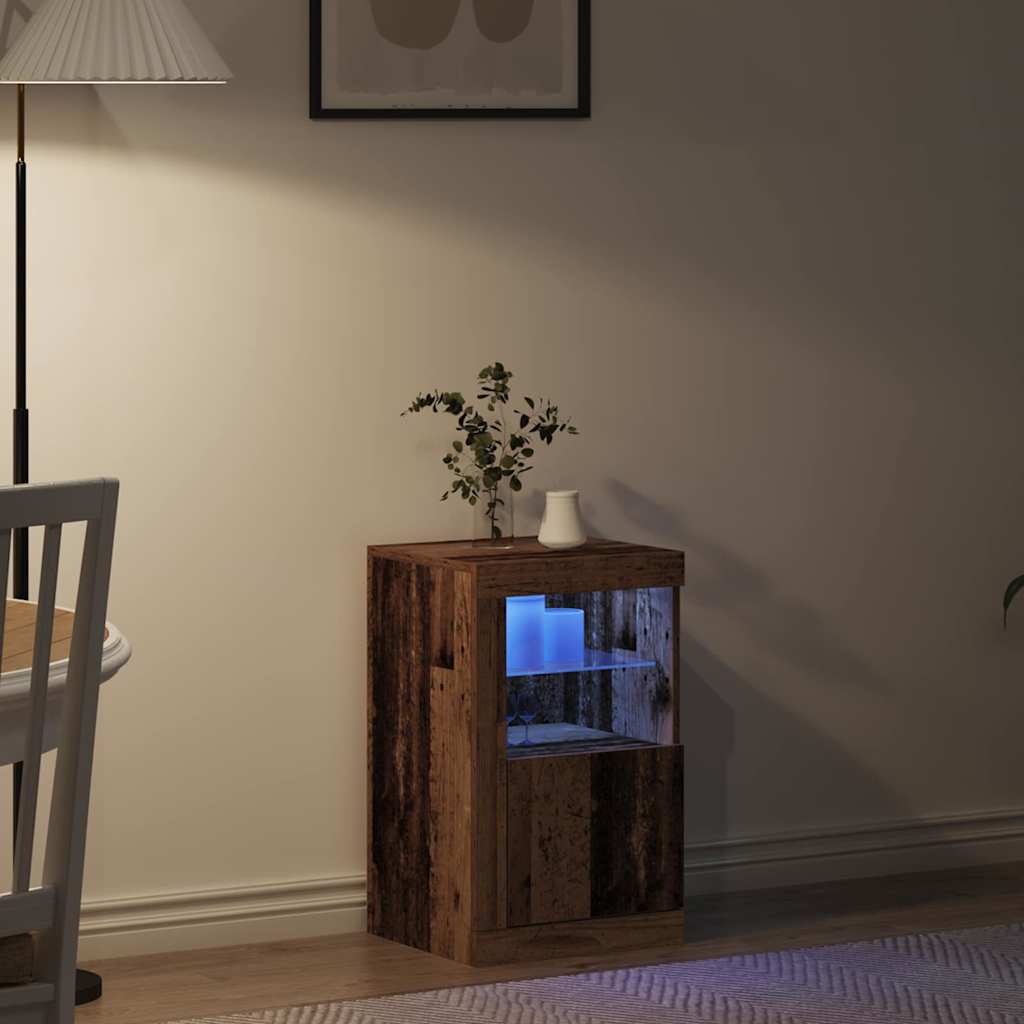 LED Sideboard Old Wood 41 x 37 x 67 cm Engineered Wood