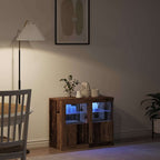 LED Sideboard 2 pcs Old Wood 41 x 37 x 67 cm Engineered Wood