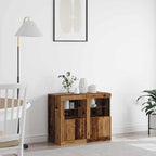 LED Sideboard 2 pcs Old Wood 41 x 37 x 67 cm Engineered Wood