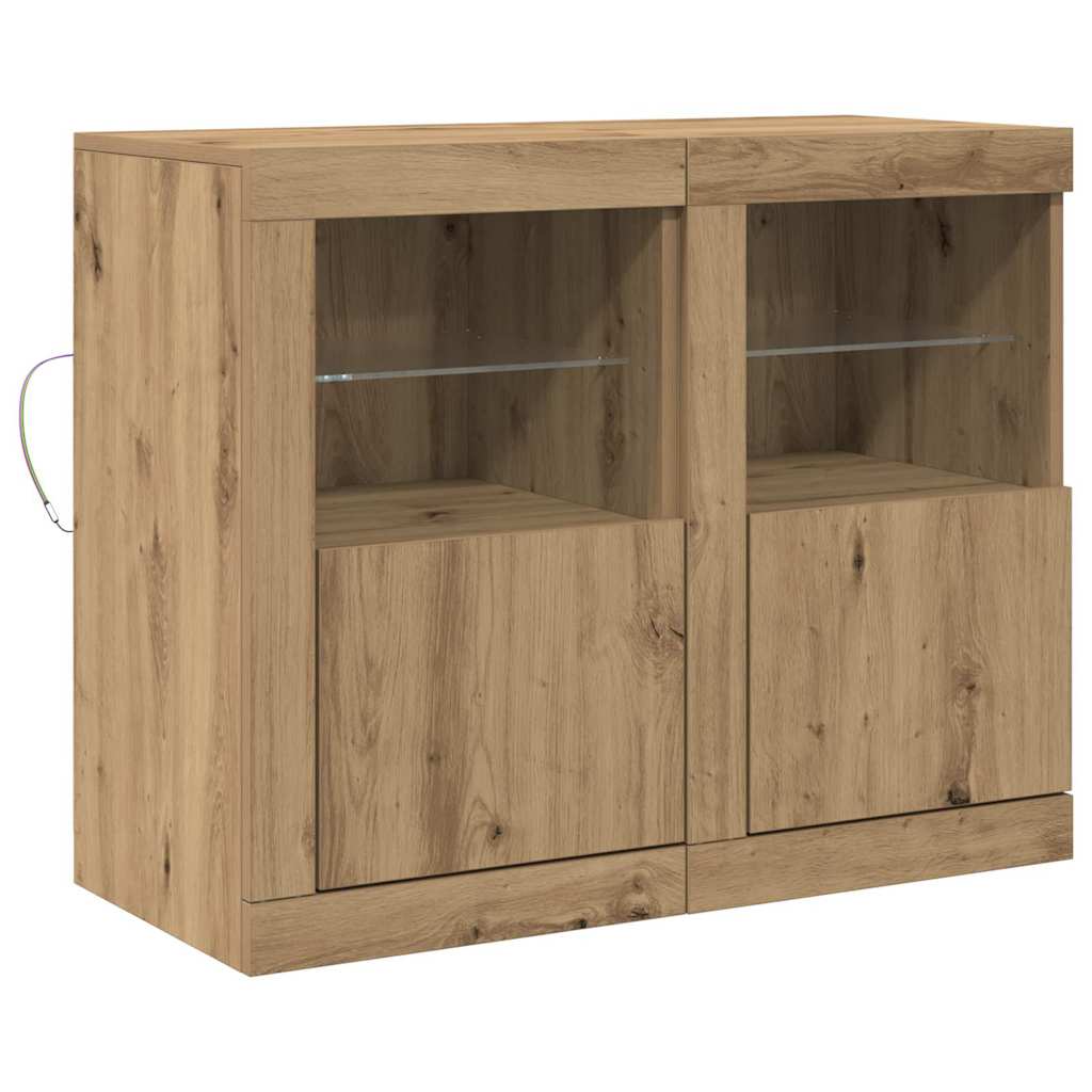 LED Sideboard 2 pcs Artisan Oak 41 x 37 x 67 cm Engineered Wood