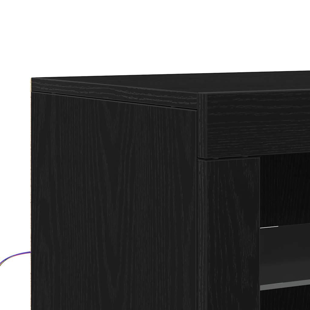 LED Sideboard Black Oak 41 x 37 x 67 cm Engineered Wood