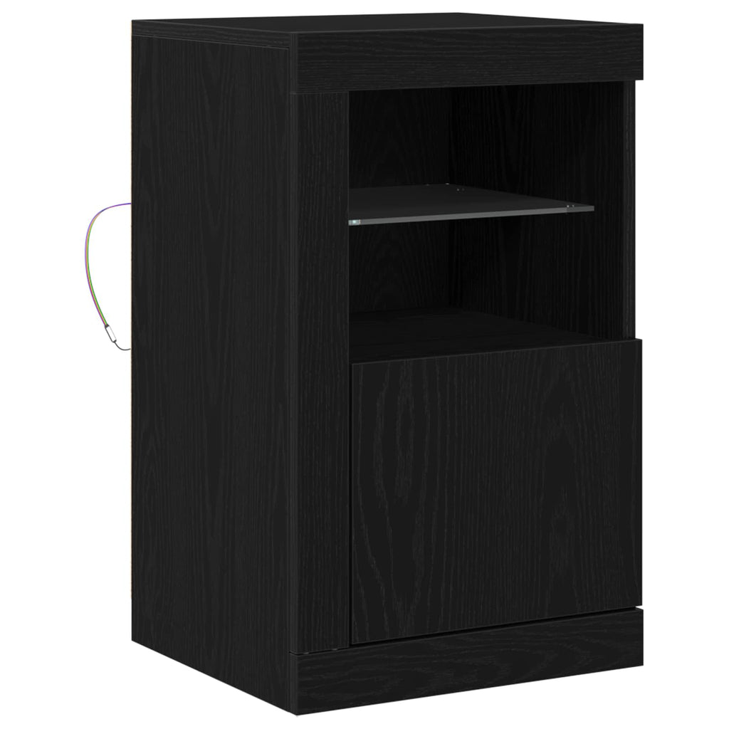 LED Sideboard Black Oak 41 x 37 x 67 cm Engineered Wood