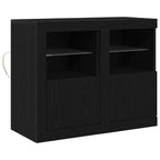 LED Sideboard 2 pcs Black Oak 41 x 37 x 67 cm Engineered Wood
