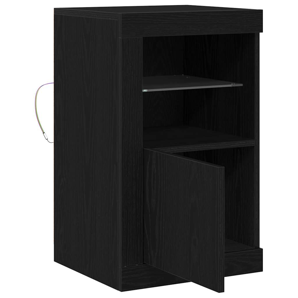 LED Sideboard 2 pcs Black Oak 41 x 37 x 67 cm Engineered Wood