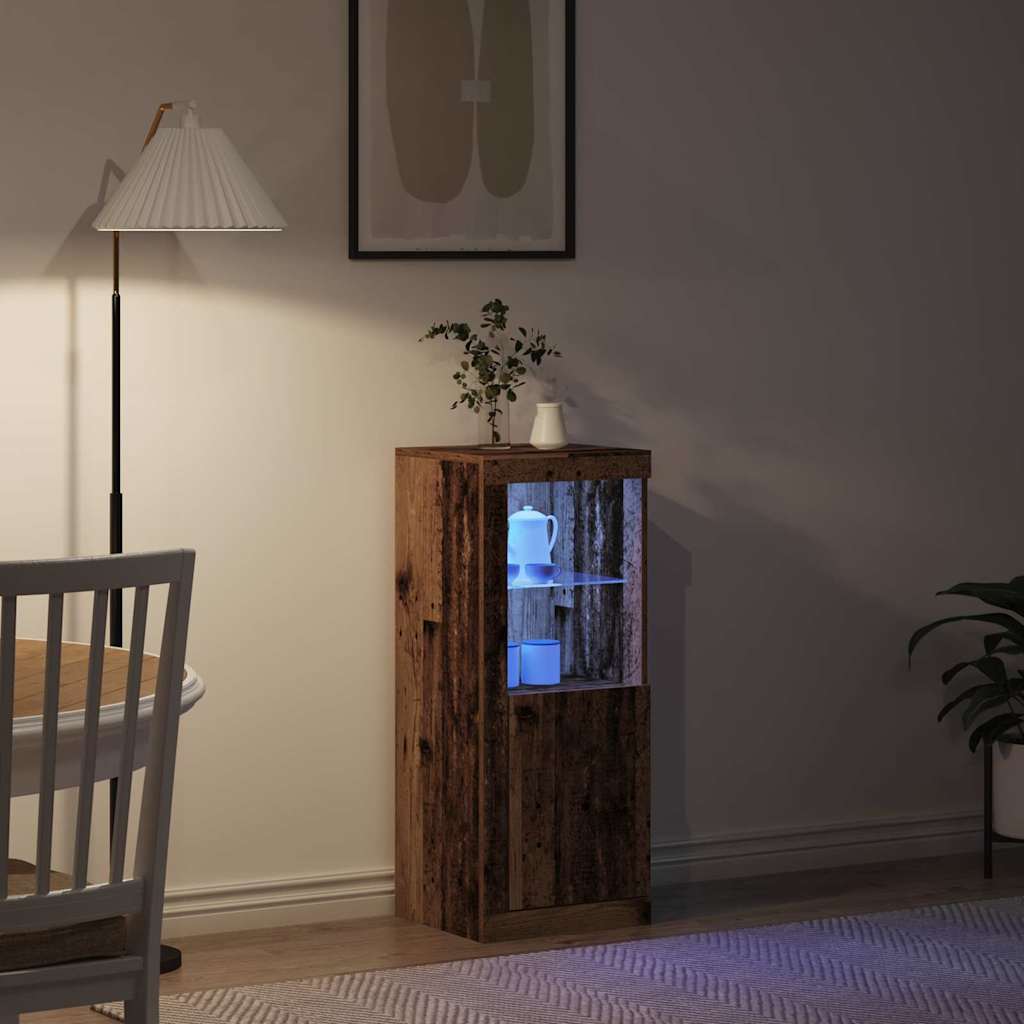 LED Sideboard Brown 41 x 37 x 100 cm Engineered Wood