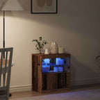 LED Sideboard Brown 60.5 x 37 x 67 cm Engineered Wood