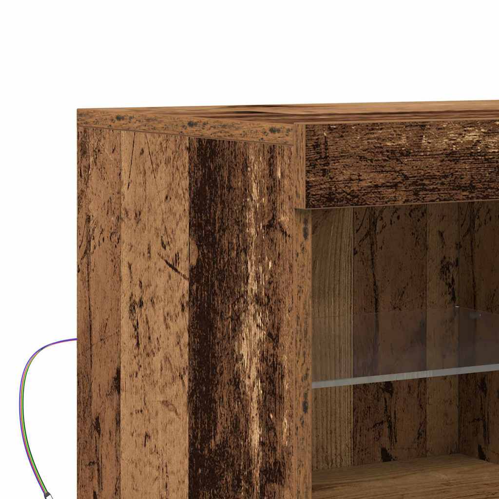 LED Sideboard Brown 81 x 37 x 66.5 cm Engineered Wood