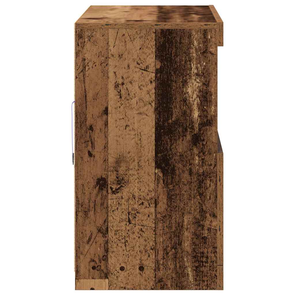 LED Sideboard Brown 81 x 37 x 66.5 cm Engineered Wood