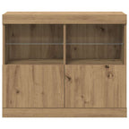LED Sideboard Brown 81 x 37 x 66.5 cm Engineered Wood