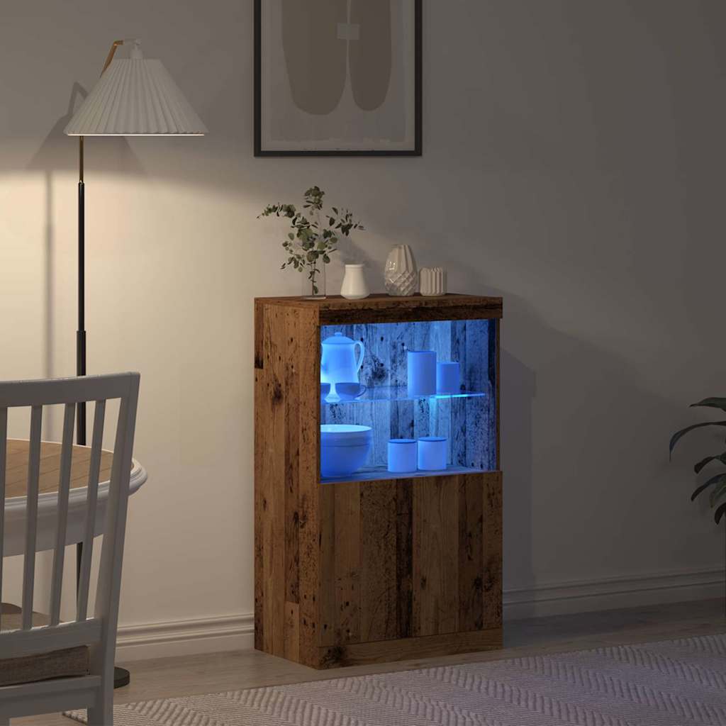 LED Sideboard Brown 60 x 37 x 100 cm Engineered Wood