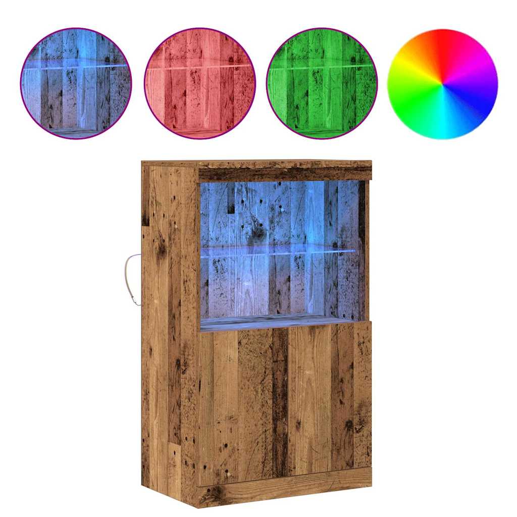 LED Sideboard Brown 60 x 37 x 100 cm Engineered Wood