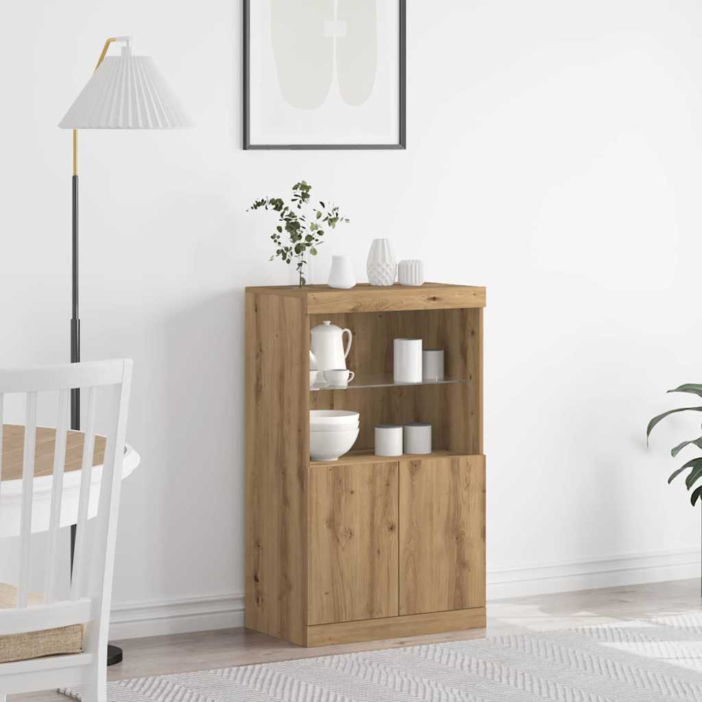 LED Sideboard Brown 60 x 37 x 100 cm Engineered Wood